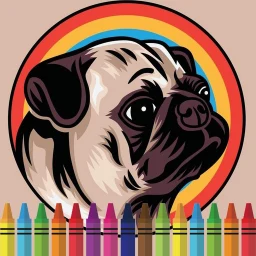Cute Pug Coloring Book のアイコン